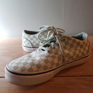 Mint checkered vans